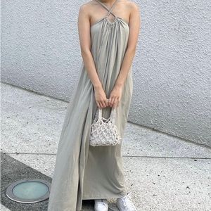 Oak and Fort Flowy Sage Dress